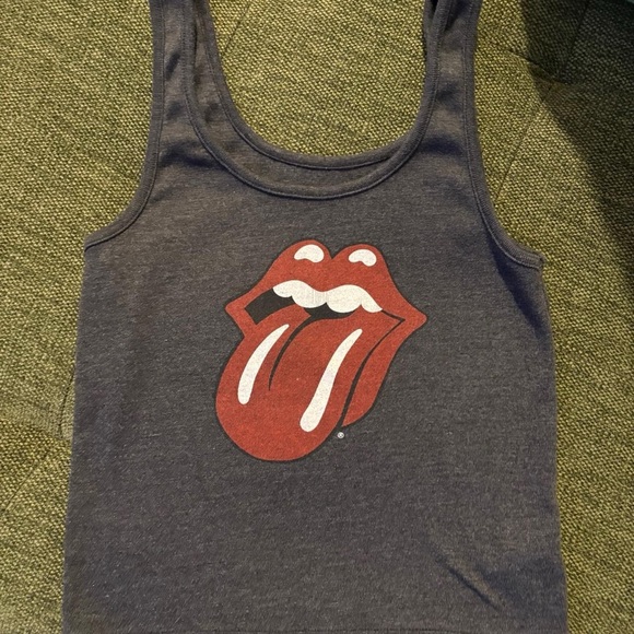 the Rolling Stones Tops - The Rolling Stones Gray Graphic Tank